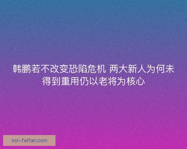 韩鹏若不改变恐陷危机 两大新人为何未得到重用仍以老将为核心