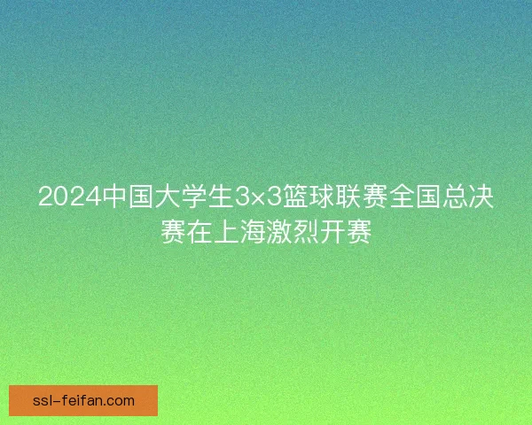 2024中国大学生3×3篮球联赛全国总决赛在上海激烈开赛